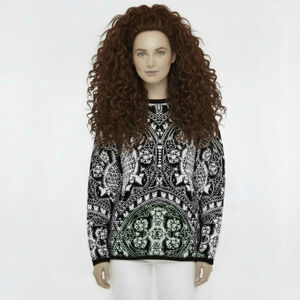 Kitty Hawk Vintage Black & White Sweater - Medium